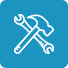 This icon shows a hammer and a open wrench.
