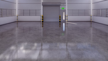 This image shows a newly polished warehouse floor.
