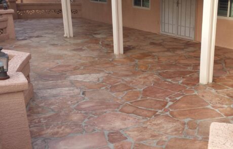 This image shows a stamped concrete