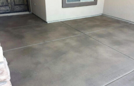 This image shows a garage that has been concrete stained.