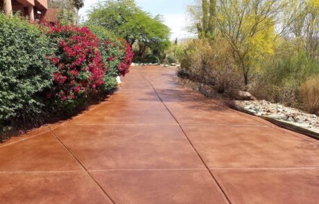 This image shows a stained driveway.