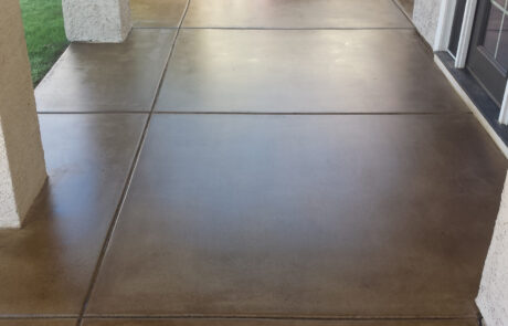This image shows a house that has its floor concrete stained.