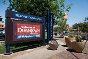 This image shows a signage of Downtown Chandler