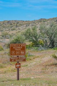 This image shows trails in the Estrella Mountain Ranch, Arizona