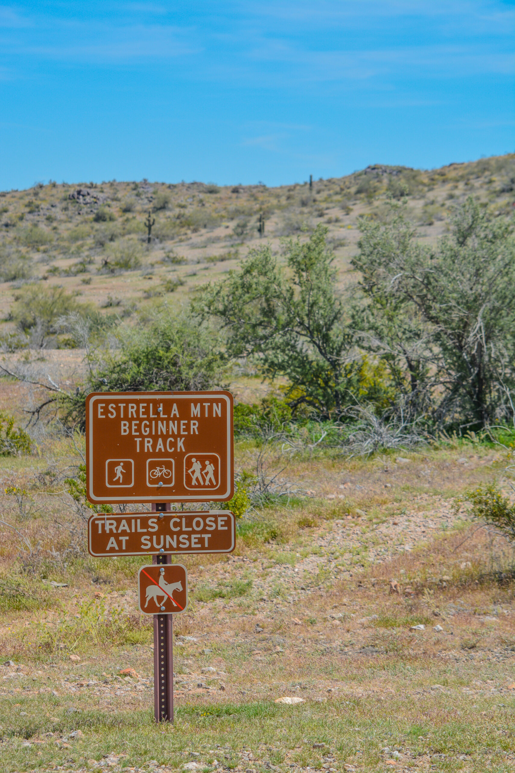 This image shows trails in the Estrella Mountain Ranch, Arizona