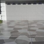 This image shows a driveway that was painted with epoxy paint.