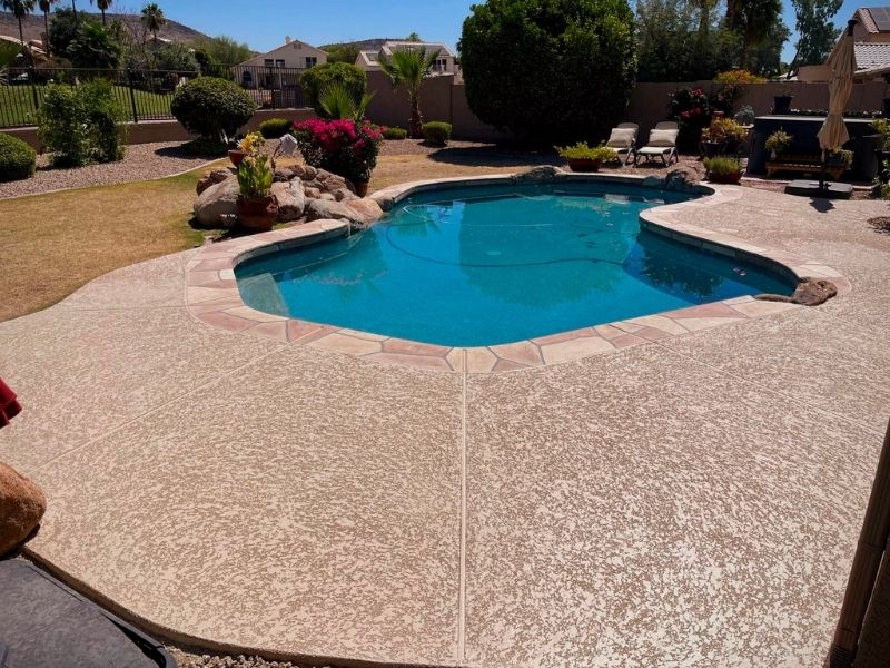 7. stamped concrete overlay