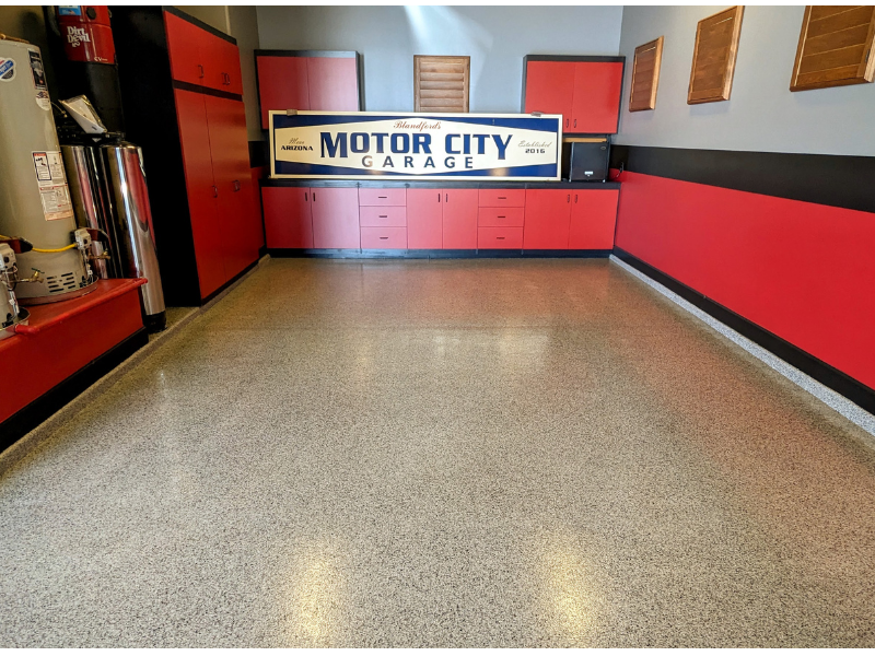 Commercial epoxy flooring This image shows a pool deck made up of pavers