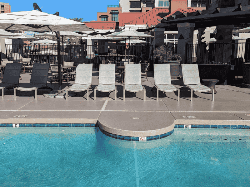 Pool deck Repair This image shows a pool deck in scottsdale that is newly repaired.