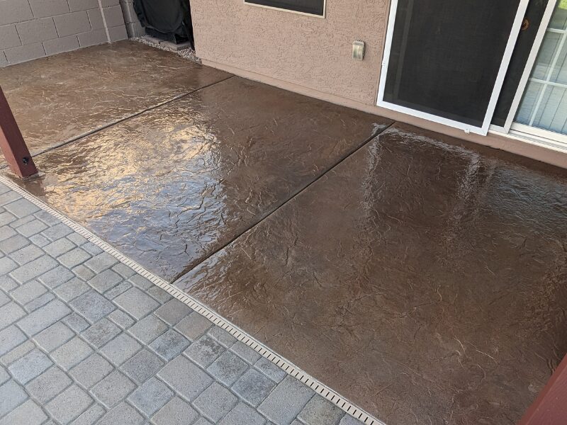Stamped concrete patio